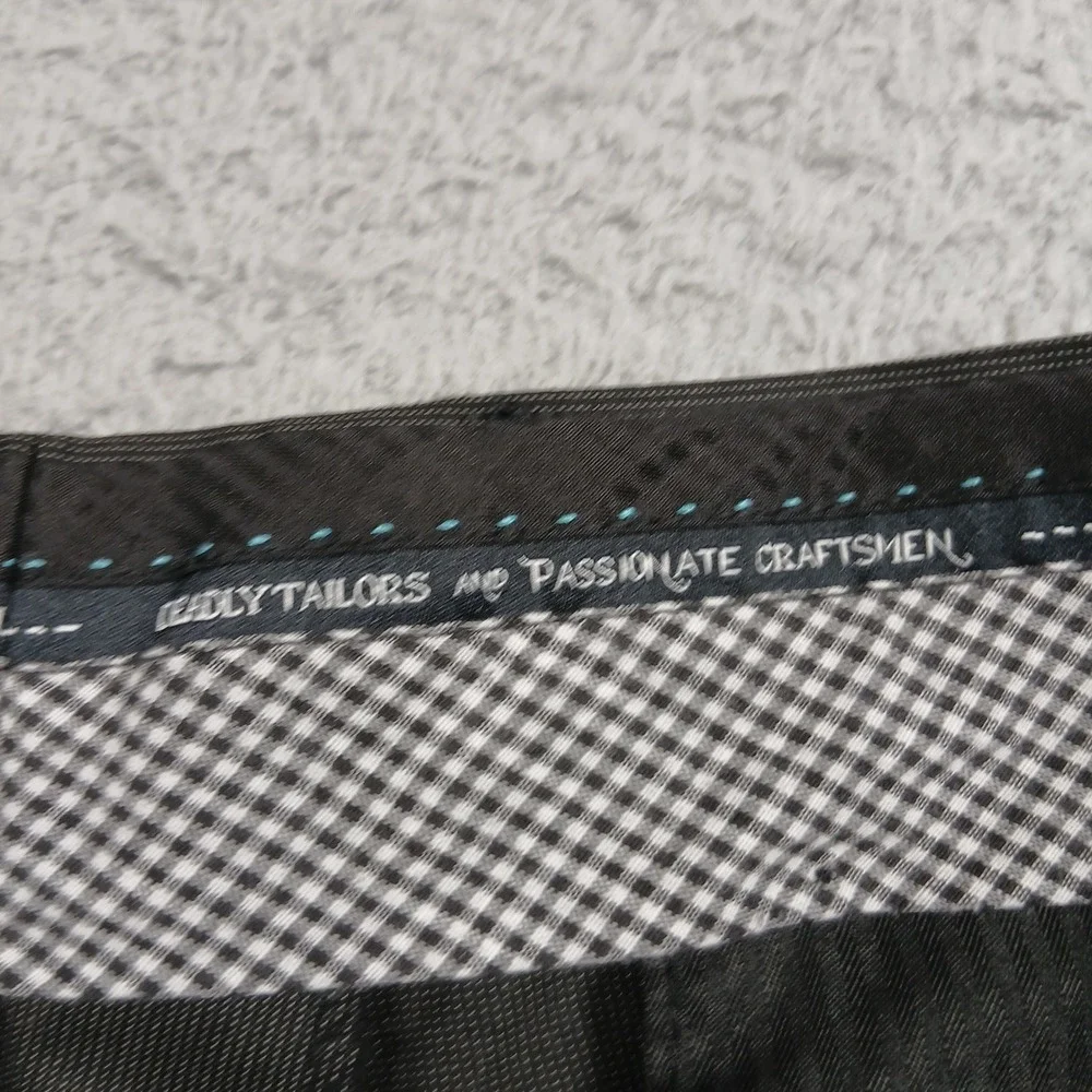 Well Hung Craftsmen Men's Suit Pants Trousers 38x32 Gray Textured Flat‎ Front